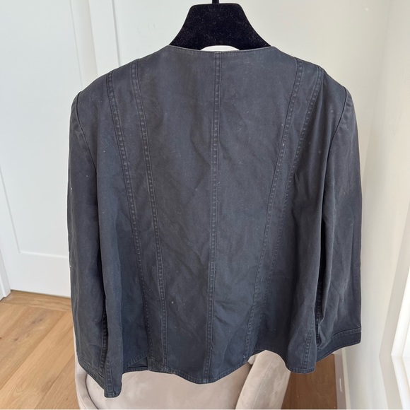 💔SOLD💔 CHANEL Vintage Little Black Jacket with CC logo buttons denim FR40 auth - Picture 9 of 15